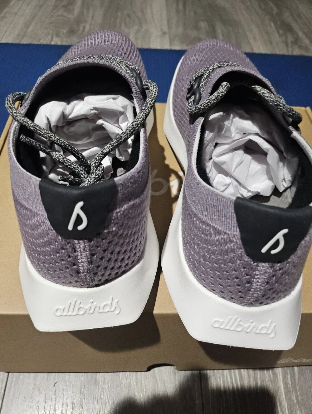 allbirds Men’s Lavender Knit Sneakers with White Soles
